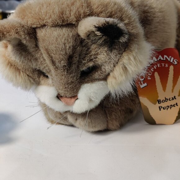 Folkmanis Bobcat Kitten Hand Puppet - Movable Mouth & Legs, Soft Plush Toy For Kids